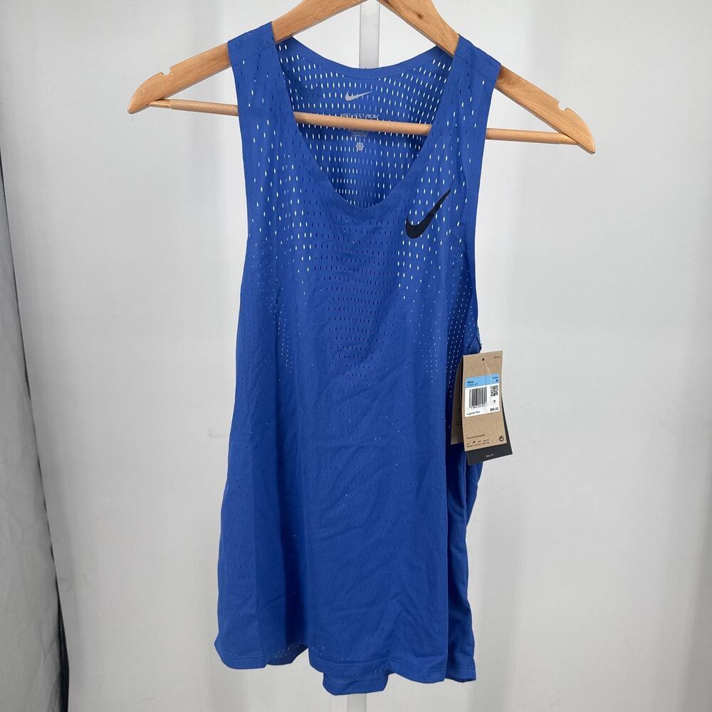 Nike AeroSwift Dri-FIT ADV Running Singlet Mens M Blue Perforated Performance